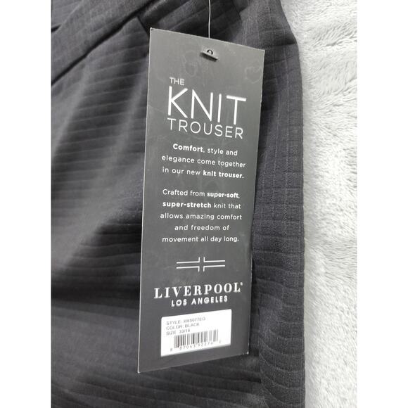 NEW Liverpool Tyler Straight Leg Textured Knit Trouser Pants Size 33/16 Black - Picture 5 of 14